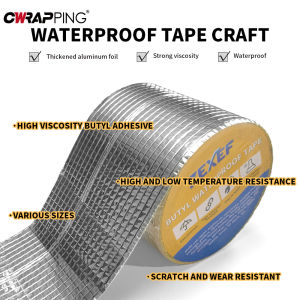Super Sticky Aluminum Foil Butyl Rubber Tape High Temperature Resistance Waterproof Roof Pipe Crack Duct Repair Tape Stop Leak