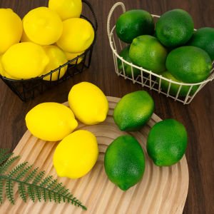 8 simulated fruits - simulated lemon yellow and green lemons foam lemons decorations for home parties toy display pieces