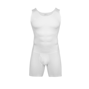 Mens Shapewear Bodysuit Tummy Control Slimming Shirt Breathable Comfort with Back Opening for Easy Wear Workout Body Shaper
