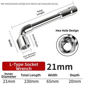 HONGQISHI | L-Shaped Hexagonal Socket Wrench 6mm/10mm