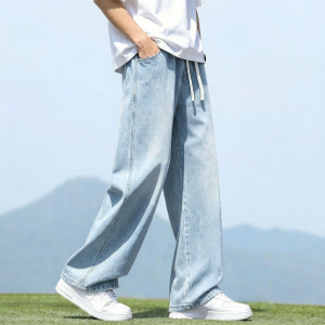 Boys Slim Straight Leg Denim Trousers