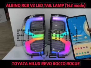 2025 NEW STOCK REVO ROGUE 142MODE RGB TAIL LAMP PHONE APPS LED ALBINO SMOKE BLACK TOYOTA HILUX ROCCO LIGHT LAMPU BELAKAN