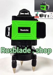Makita 16-Line 4D Self-Leveling Green Laser Level with Digital Display and Remote Control for Construction and Home Improvement