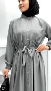 GDTIMA Inaya Loose Long Dress Gamis Terbaru Muslim Wanita Kancing Depan Gamis Tali Pita Gamis