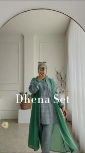Zahira1808 Sale Cuci Gudang Dhena Bahan Air Flow Yanded Mix Ceruty Baby Doll Tunik Kulot Dress Atasan Wanita Long Dress Busui Terbaru Terlaris Set Tunik Dengan Outer