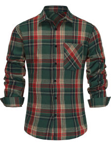 Pure Cotton Mens Plaid Shirt Long Sleeve Regular Fit Men Casual Oversized Shirt Leisure Autumn Male Blouse New Plus Size