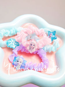 Elsa Princess Cute Girl Hair Ties Childrens Hair Accessories Elastic Hair Bands Princess Style Pink Hair Ropes for Kids