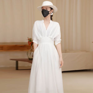 QFN | Elegant Design Fitted French Style White Dress