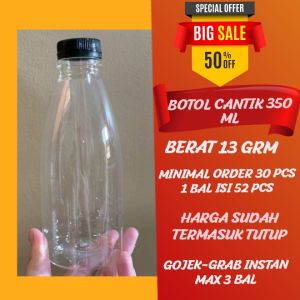Botol Cantik 350Ml-Botol Plastik 350Ml-Botol Minuman 350Ml-Per 52 21 Pcs Free Kardus