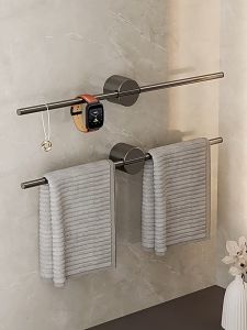 MINIMA Premium Wall Hanging Waterproof Bathroom Walnut Toilet Towel Rack Hanger / Rak Bilik Mandi Tandas  / 毛巾架