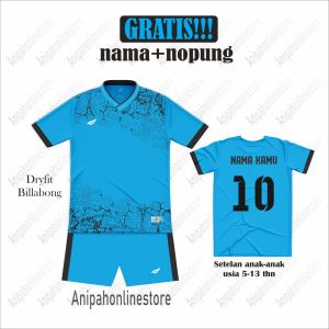 [ Free sablon nama dan nomor ] baju bola anak anak/ jersey futsal anak laki-laki perempuan