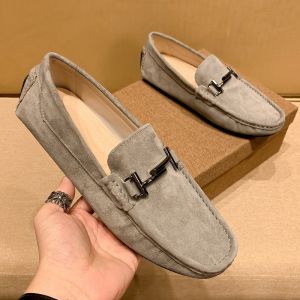 Mens Business Casual Smooth Leather Shoes Spring Autumn Seasonal Bean Bean Shoes Genuine Leather Leisure Leather Shoes