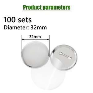 100PCS 37mm 58mm Metal back DIY Badge Button Pins Blank Raw Material pins buttons badges supplies parts