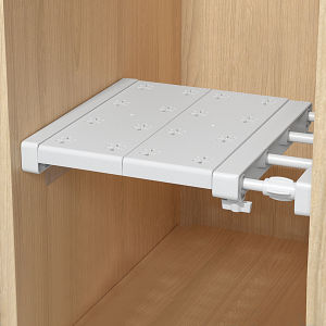 2Pcs Expandable Partition Wardrobe Dividers Punch-freeCloset Tiered Shelf for Handbag Clothes Cabinet Space Separation Partition