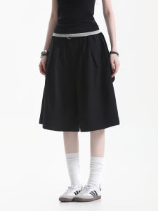 zuocisankon | Korean Style Loose Pleated Drape Casual 3/4 Pants