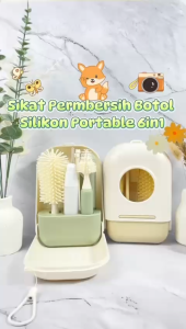 Sikat Botol Susu Bayi 6in1 Set Travel Box Bottle Brush Kit Sikat Dot Sedotan Portabel XH13