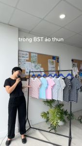 TheBlueTshirt - Áo thun sọc phom croptop tay ngắn cổ tròn - Everyday Tee - Women
