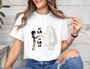 Disney Big Hero 6 Hello Im Baymax Japanese Vintage Style Cotton T-shirt Disney Land Family Vacation tee Summer Womens Top