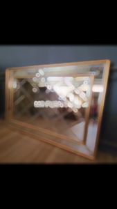 Cermin Dinding Bevel Lis Gold
