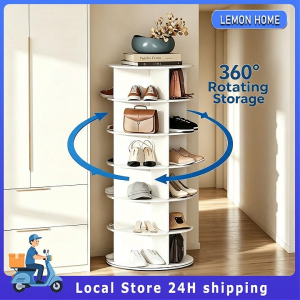 360° Rotating Shoe Rack Standing Shelf 6-Tier Tower Shoe Rack for Storing Handbags Scarves Hats Etc  for Closets Bedrooms Living Rooms Etc