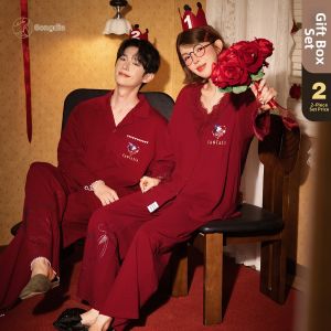GONGDIE | Cotton New Wedding Couples Loungewear Set