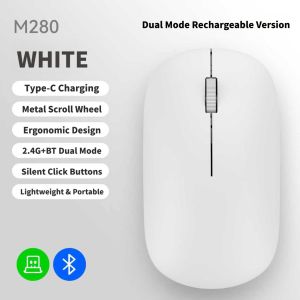NEXUSCLICK 2.4G Bluetooth Dual Mode Wireless Mouse Silent Click Rechargeable Type-C Ergonomic Optical Mice For Office Notebook