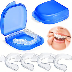 2/4Pcs Mouth Guard for Grinding Teeth at Night Moldable Dental Guard for Teeth Stability Bruxism Whitening Tray
