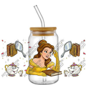 Funko | Cute Princess Design 3D Transfer Sticker Cup Wraps DIY UV DTF for 16oz Libbey Cup cartoon Pattern Vinyl Decal