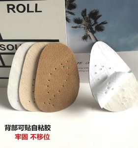 Ultra-thin กันลื่น รองเท้าส้นสูงดูดซับเหงื่อ Insoles ปรับแต่ง Self-adhesive Pigskin Forefoot Pads หัวสแควร์