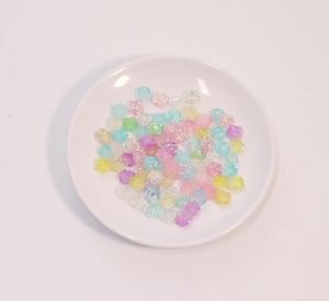 50pcs/lot 10mm Color Plating Rose Flower Acrylic Beads Coral Loose Spacer Beads For Jewelry Making DIY Necklace Bracelet