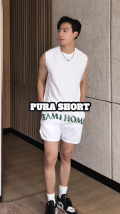 Quần short nam PURA BAMI HOME quần vải dù kháng nước có dây rút lưng thun co giãn form trên gối QB09