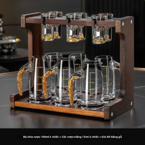 CRISTALGLASS | Bộ Ly Rượu Baijiu Pha Lê Kính Mạ Vàng Sang Trọng
