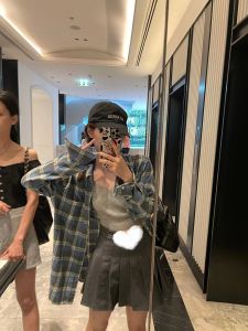 Brandy Girl Bm Kẻ Sọc Cài Nút Áo Sơ Mi Công Sở Cho Nữ Dáng Rộng Vintage Áo Sơ Mi Phong Cách Mỹ Cho Tiệc Sinh Nhật 18-24