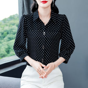 DAIXIANGFEIZI | Stylish Elegant Satin Shirt 3/4 Sleeves