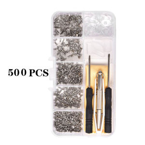 500PCS Set Reparasi Kacamata Glasses Repair Kit Perlengkapan Kacamata Baut Sekrup Mur Obeng Nose Pad Earhook Nosepad Silicon