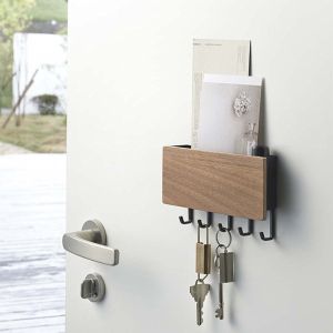 Household Hallway Entrance Key Rack Storage Wall Mount Adhesive Hook Punch-Free Wall Hook behind the Door Creative Shelves