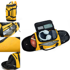 กระเป๋าเป้กีฬาผู้ชายกันน้ำ กระเป๋าออกกำลังกายแบบมีช่องแยก กระเป๋าเป้บาสเก็ตบอลใบใหญ่ กระเป๋าถือแบบดัฟเฟิล กระเป๋าสะพายสำหรับฟิตเนสและฝึกซ้อม แยกช่องเปียกและแห้ง