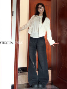 Loose Straight Leg Jeans Womens Autumn 2025 New American Style High Waist Long Floor Length Casual Trousers