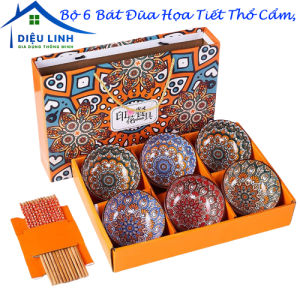 Chén Bát Bộ bát đĩa ăn cơm Bộ 5 chén dĩa  Bộ 6 chén ăn cơm gốm sứ in họa tiết đáng yêu bát ăn cơm cao cấp có hộp đi kèm làm quà tặng cực sang- Họa tiết tự chọn Tramanhshop