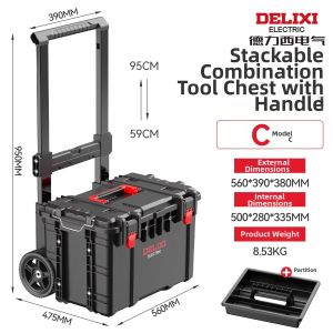 DELIXI | Modular Stackable Industrial-grade Multi-functional Large-capacity Tool Box