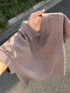 Áo Thun Không Tay Cổ V Rộng Dáng Vintage Cao Cấp Chất Liệu Gợi Nhớ Vải Lanh Khô Nhanh