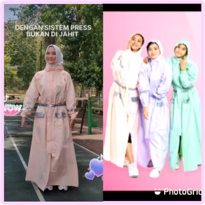 Jas Hujan Wanita Gamis Muslimah Hijabers 753 Plevia SALSABILA Jumbo anti rembes - Jas Hujan Gamis Salsabila Plevia Muslimah 100% original - jas hujan rok tebal antirembes - jas hujan cewek - jas hujan wanita