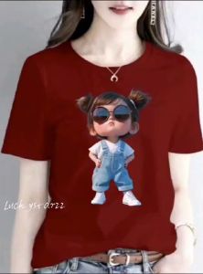 KAOS ATASAN MOTIF GIRLS /COTTON COMBED WANITA