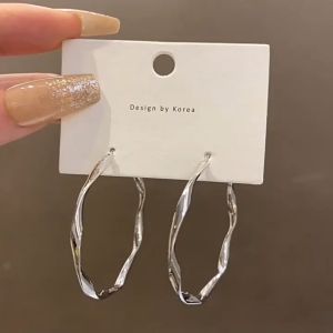 LL S925 silver Fashion Big circle slimming face Temperament Earrings ES69615-63725
