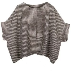 Summer Fashion Loose plus Size Slimming Two-Piece Set Vintage Casual Striped Cotton Ensemble for Women Ages 25-35