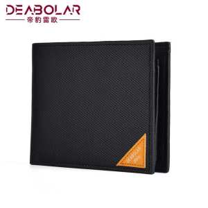 Mens Short Zipper Wallet Korean Cross Pattern Three Fold Coin Purse Multi Card Slot Driver License Card Holder DEABOLAR