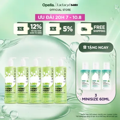 Bộ 5 chai Sữa Tắm Gội Trẻ Em Lactacyd Baby Extra Milky Làm Sạch Dịu Nhẹ và Dưỡng Ẩm Vượt Trội 500ml/chai