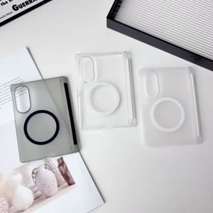 For Magsafe Magnetic Hinge Protection Frosted Transparent Phone Case For Samsuang Galaxy Z Fold 8 Ultra 7 6 5 4 TriFold Cover