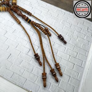 MAHEN CRAFT tasbih Tijani kayu Cendana wangi kombinasi kelor emas C73