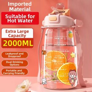XIAXIU | Large Capacity Durable Water Bottle 2000ml For Women